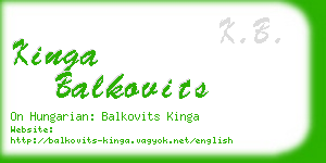 kinga balkovits business card